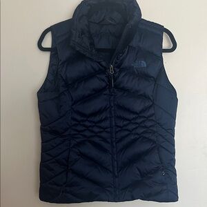The North Face Women's Quilted Puffer Vest in Dark Blue goose down